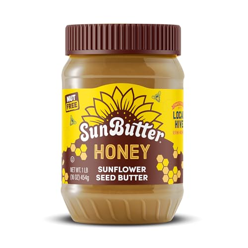 Sunbutter Honey Sunflower Seed Butter, 16 Oz Nut-Free Spread With 5G Plant-Based Protein, Roasted Rich & Savory Flavor, Smooth Texture | Vegan & Kosher