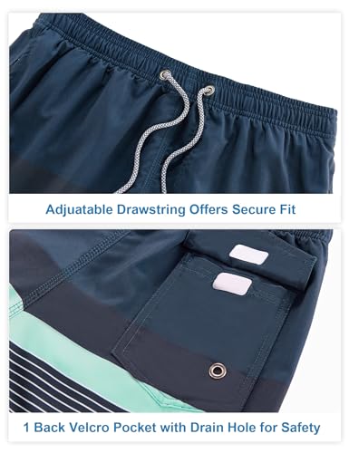 Image of BOJIN Mens Swim Trunks 9 inch Quick Dry Stretch Swim Shorts Mesh Lining Bathing Suits Swimwear Beach Shorts with Pockets