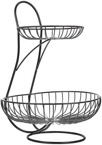 SOLUSTRE Cesta de Fruta Diseño Decorativo y Práctico de Hierro Fo...