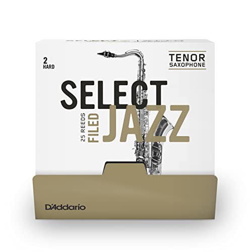 D'Addario Select Jazz Filed Tenor Saxophone Reeds, Strength 2 Hard, 25 Box