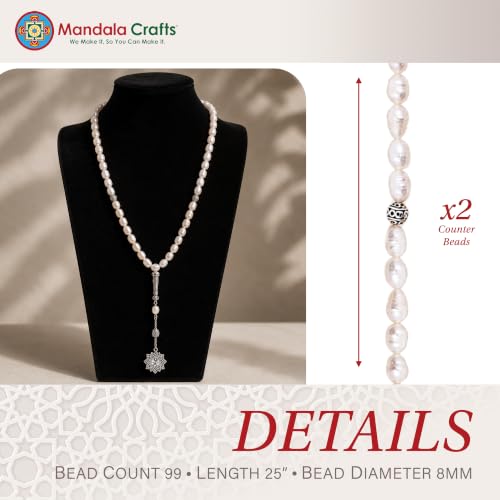Image of Mandala Crafts Tasbih Muslim Prayer Beads 99 for Men & Women - Islamic Rosary Misbaha Tasbeeh Sibha - Zikr Dhikr Subha Beads for Ramadan Eid Gift