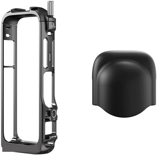 Insta360 X4用 メタルフレームケース マイク固定ブラケット シリコンレンズキャップカバーマウント保護