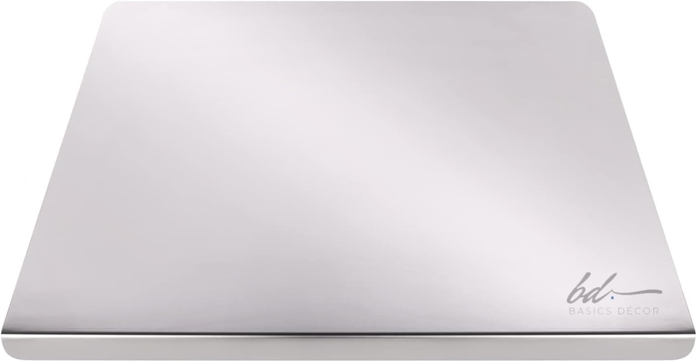 Basics Décor Countertop 304 Stainless Steel Chopping Board 41X31 CM | Multipurpose Kitchen Cutting Board for Vegetables & Fruits with Folded Hinge Support | Safe & Durable Steel Chopping Board
