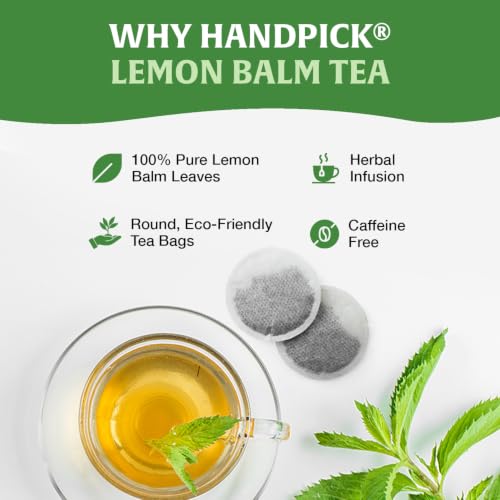 Image of HANDPICK Lemon Balm Tea (40 Tea Bags) 100% Pure & Natrually Dried Leaf Tea