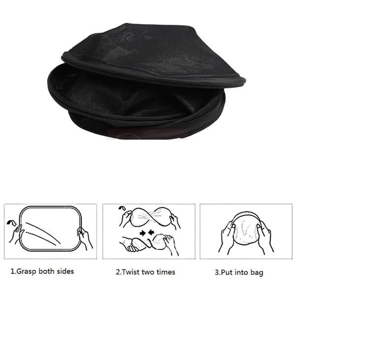 Image of SGL Car Side Window Sun Shades, Universal fit, Pack of 3 Pieces (Black, 105 GSM)