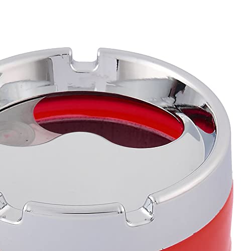 Image of Uxcell a16031700ux0374 Round Wind Resistant Closable Vehicles Car Ashtray Cigarette Ash Holder Red
