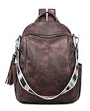 FADEON Small Backpack Purse for Women, Leather Handbags Designer Cute Roomly Ladies Shoulder Bag wit