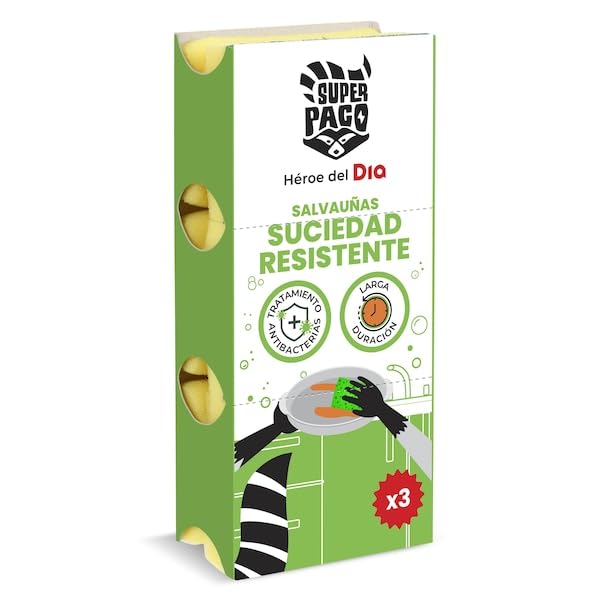 Dia Super Paco Estropajo Salvauñas Suciedad Resistente, 3 Uds