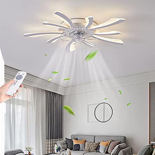 Ventilatore da soffitto illuminazione Lampada da soffitto a LED dimmerabile Telecomando moderno silenzioso Ufficio Camera letto Soggiorno Sala da pranzo ventilatore bambini Lampadario a tempo,C