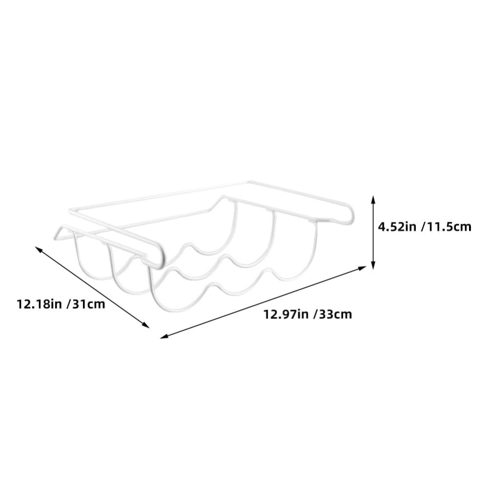 Amosfun Estante Portabotellas para Refrigerador de Hierro Blanco Organizador de Cerveza y Vino, Ahorro de Espacio y Máxima Capacidad en Cocina o Bodega