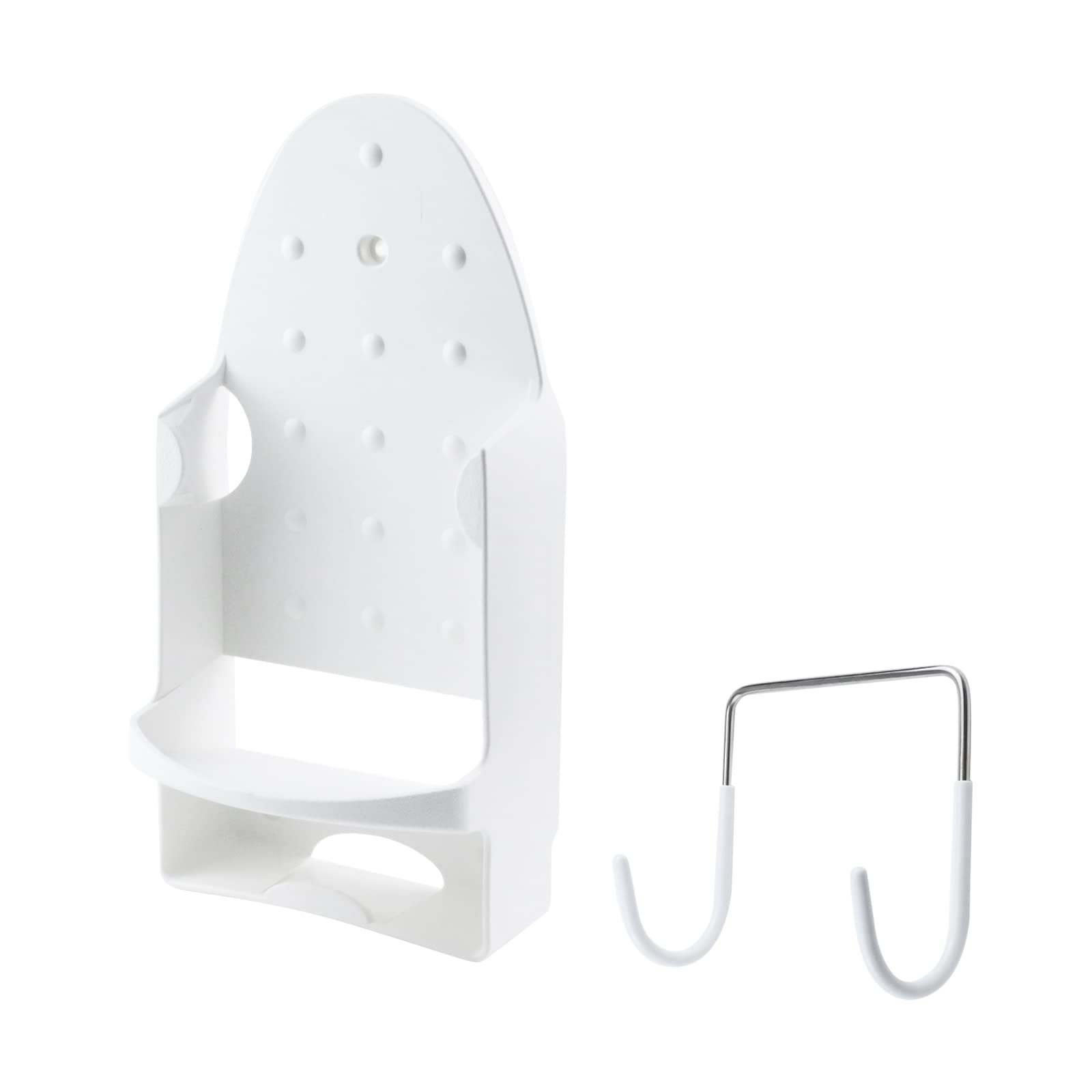 Antrader Ironing Board Hanger,1Pcs Wall Mount Electric Iron Holder,Black Ironing Board Rack,for Max 5 inch Width,White