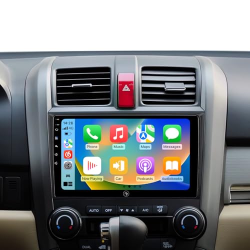 9 Inch Car Radio Stereo for Honda CR-V 2006-2011 Wireless CarPlay Android Auto 5G WiFi GPS Navigation Touch Screen Bluetooth FM RDS HD Backup Camera (2006-2011 CRV Radio)