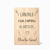 Lulamuk Carteles Rincones Boda (Candy Bar, en Recuerdo...) | Decoración Boda, Rincón Confeti, Arroz, Viva a los Novios | 26 x 17 cm | Cartel Boda en Madera