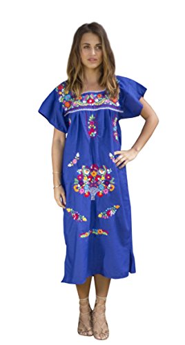 Liliana Cruz Hand Embroidered Authentic Mexican Peasant Dress