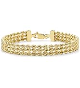 Carissima Gold 9ct Yellow Gold 3 Strand Rope Bracelet of 18cm/7"
