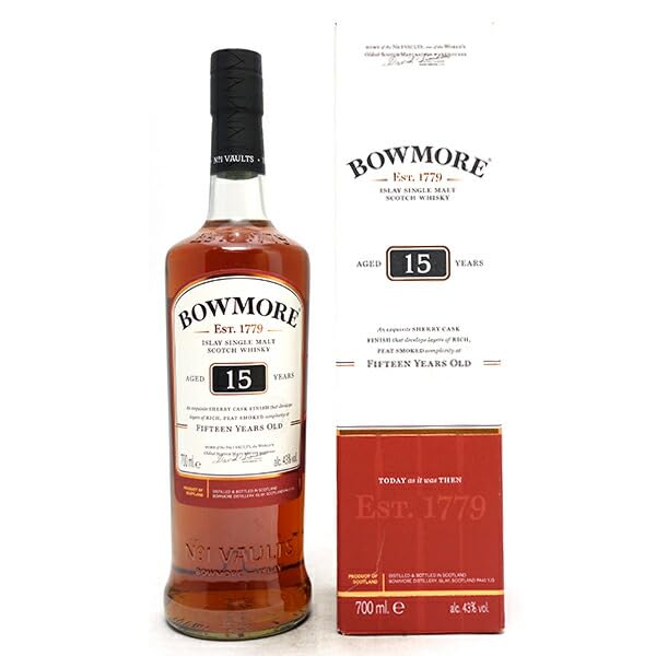 Amazon.co.jp: ボウモア 15年 シングルモルト 43度 箱付 700ml 正規品