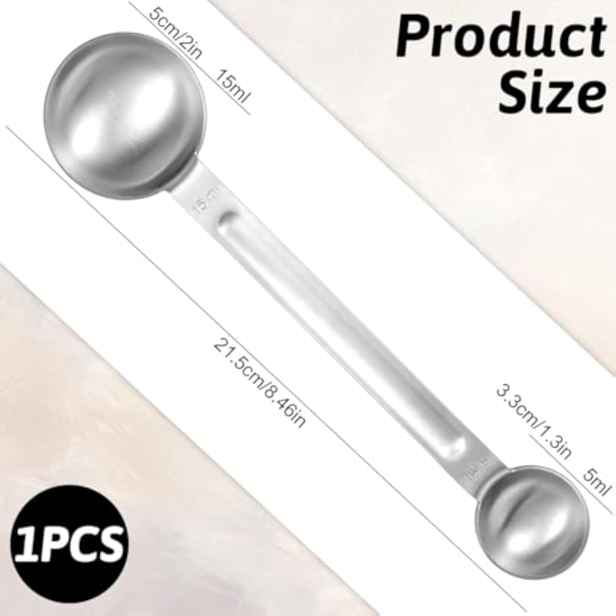 Stainless Steel Coffee Measuring Spoon, 1 TSP & 1 Tbsp