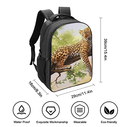 Sac à dos étudiant motif léopard mode pour le collège et les loisirs - 2