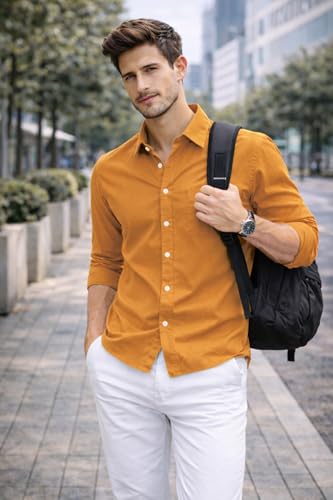 Image of Ben Martin Shirt for Men | Regular Casual Shirts for Mens' | Men's Casual Shirt's Slim Fit | Full Sleeve Cotton Shirts for Men's | Solid Shirt's for Mens Stylish | Formal & Casual Office Wear Shirts