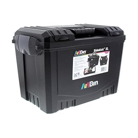 ArtBin 6917AB Sidekick XL Carrying Case, Portable Art & Craft Organizer with Handle, [1] Plastic Storage Case, Black Cover