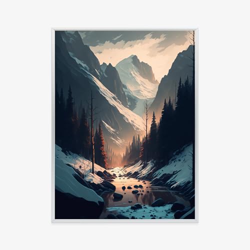 Poster Rivière en vallée de montagne pour habiller un mur vide avec élégance 30x40