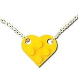 Herz-Halskette. Lego® Herz, Halskette, Geschenk zur Hochzeit, für die Freundin, zum Valentinstag, gelb