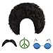 Price comparison product image Blue Planet Fancy Dress Hippie Hippy Afro Wig Sunglasses Moustache Green Peace Medallion Fancy Dress