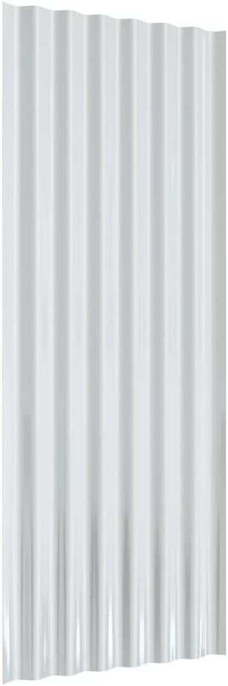 vidaXL Roof Panels 12 Pcs, Roofing Material, Profile Sheet, Garage Roof Panel for Sheds Stables Mobile Homes, Galvanized Steel Green