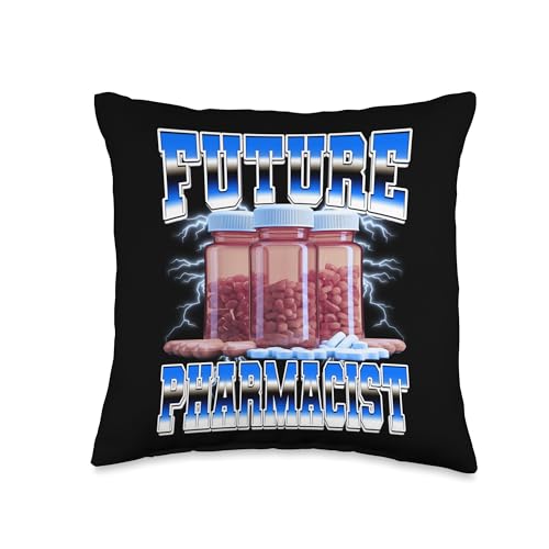 Future Pharmacist Pharmacy Student 90s Bootleg Style Throw Pillow
