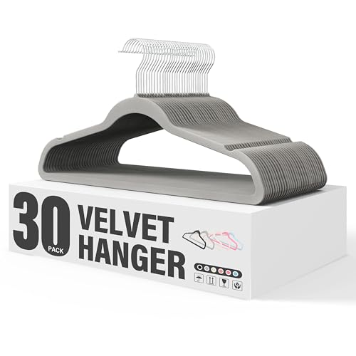 Perchas Terciopelo Gris Claro Marca YSSOA