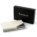 Partstock(TM) Business Name Card Holder Luxury PU Leather & Stainless Steel Multi Card Case,Business Name Card Holder Wallet Credit card ID Case / Holder For Men & Women - Keep Your Business Cards Clean, Crisp & Ready To Impress, with Magnetic Shut.(White)