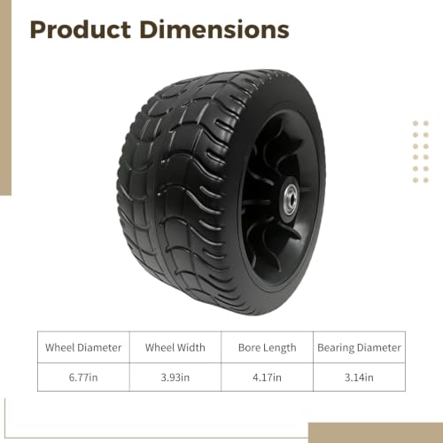Rueda de Repuesto para Carrito con Rodamiento Externo, Neumático de PP Resistente, Rueda de Repuesto para Carretilla Plegable, Carrito de Jardín y Camping al Aire Libre miniatura 2