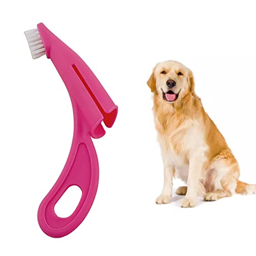 Image of Dog Toothbrush, Tooth Brushing Kit for Dog Teeth Cleaning - Dental Care for Puppies, Cats & Small Pets, Nylon Remove Ergonomic Dog Finger Toothbrush (Red)