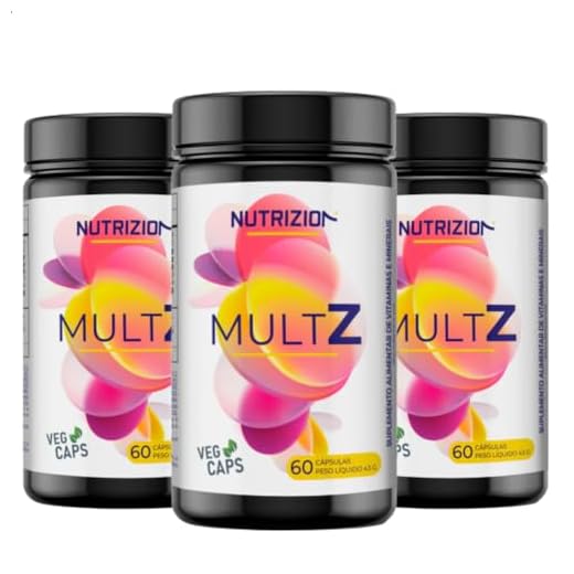 3 Unidades Multz Multivitaminico Nutrizion 60 Capsulás Cada Vitamina A C D E K Zinco Complexo B e Mineirais