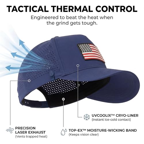 Image of TOP-EX Performance Baseball Hat for Men Water Resistant Golf Cap Running Cooling Snapback Laser Perforated