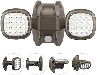 HONWELL Battery Operated Outdoor Lights, Wireless Security Lights with Motion Sensor, Waterproof Outside Flood Lights for Garden, Yard, Garage, 600LM, 6000K Daylight White, Bronze