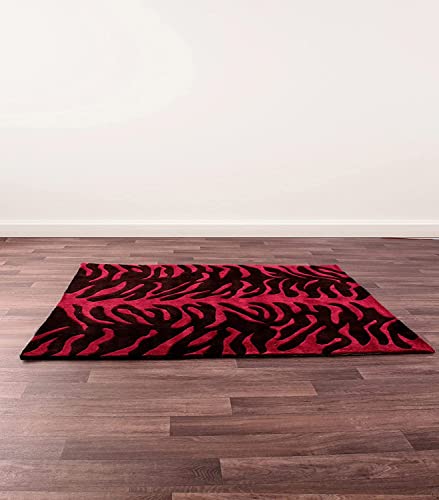 Image of Carpet Mahal Export Quality Handmade Tuffted Pure Woollen Carpet for Living Room Bedroom Size 5 x 7 feet (150X210 Cm) Color-Multi