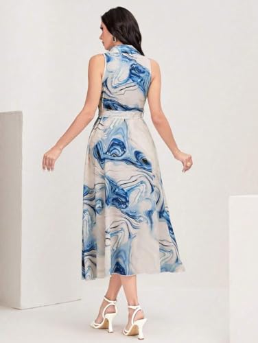 Image of Bollyclues Women's Multicolor Cotton Sleeveless Maxi Dresses |Long Dress for Women| One Piece Western Dress for Women