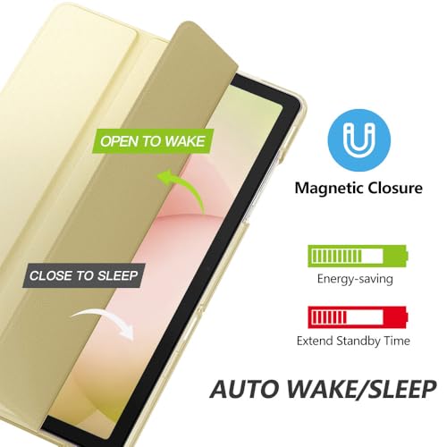 Image of MoKo for Samsung Galaxy Tab A11 Plus / A11+ Case 11 Inch 2026, Galaxy Tab A9 Plus / A9+ Case 11 Inch 2024, Slim Stand Hard PC Translucent Back Shell Smart Cover, Auto Wake /Sleep, Champagne Gold