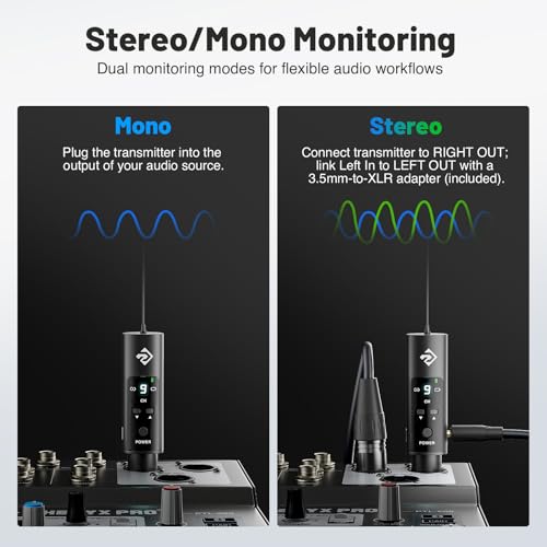 Image of Phenyx Pro UHF Wireless in-Ear Monitor System, Professional IEM System w /Stereo Monitoring, 16 Frequencies, 200 ft Range, Transmitter & Beltpack Receiver for Studio, Bands, Live Performance (PDP-M)