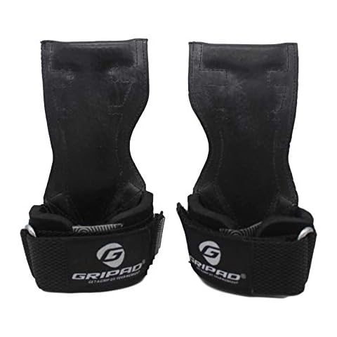 Gripad PRO Weight Lifting Gloves | Heavy Duty Straps | Alternative Power Lifting Hooks | Best for Deadlifts | Adjustable Neoprene Padded Wrist Wraps Support Bodybuilding (Black, Medium) Cover