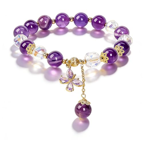 Buddha Stones Amethyst & Butterfly Charm...