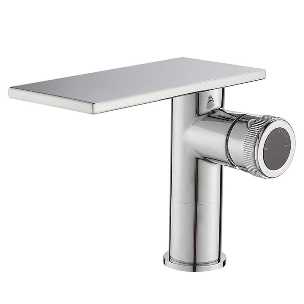 Mitigeur de salle de bain cascade robinet noir en laiton pour eau chaude froide