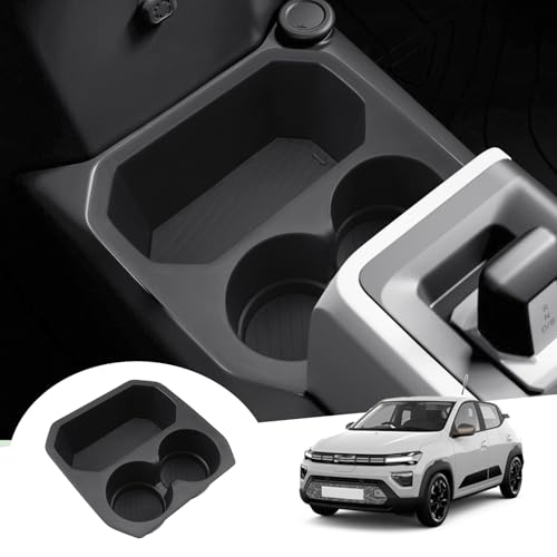 GAFAT [Facelift 2025] Neu Dacia Spring Electric EV 2025 2026 Mittelkonsole Aufbewahrungsbox Dacia Spring ab 2025 Organizer Tray Unten die Mittelkonsole mit 2 Getränkehalter