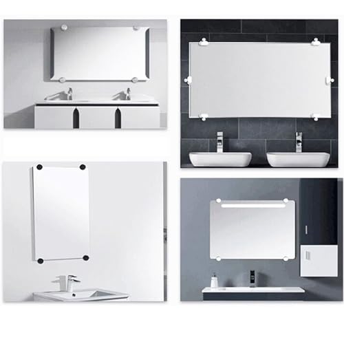 Support de fixation murale ovale avec 4 clips robustes pour miroir de douche - 7