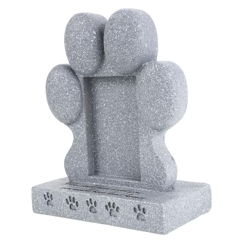 BELLIFFY Pierre Tombale Commémorative Extérieure pour Animaux de Compagnie Gris, Monument Funéraire Résistant aux Intempéries pour Chiens et Chats, Stèle Légère et Portable pour Jardin et