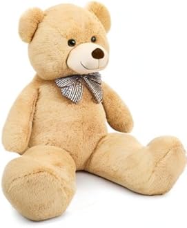 MaoGoLan Giant Teddy Bear 4ft 47" Life Size Tan Plush Bear Brown Stuffed Animal Kids Boyfriend