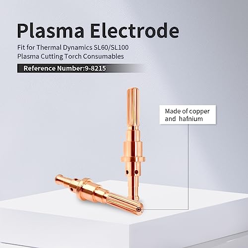 Image of 10pcs 9-8215 Electrodes for Thermal Dynamics SL60 SL100 Plasma Torch | Compatible with Thermal Dynamics Cutmaster 38 /52 /82 /102 /152 Plasma Cutter 60A Consumables