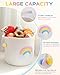 Zaxiva Aufbewahrungskorb Kinder mit Griffen, Wäschekorb Gewebter Baumwollseilkorb mit Stickerei Buntes Regenbogen-Dekor, Aufbewahrung für Organisieren von Kleidung, Badezimmer, Spielzeug(30x30cm)
