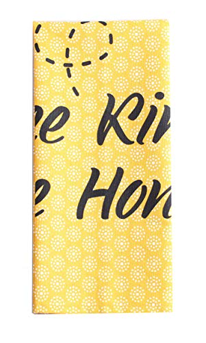 Ana Eco-Friendly 100% Cotton Highly Absorbent Kitchen Dish Cloth Towels | Bee Grey Yellow Print | Set Of 6 | Typography Pattern | 20X28 Inch | Designed To Make Your Kitchen More Alluring #TOP5